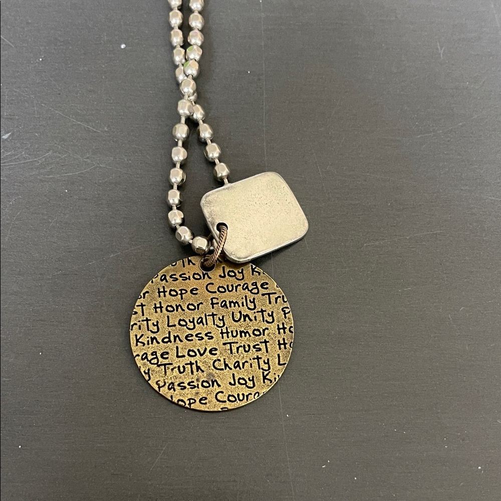 Gold Inspirational Pendant Necklace